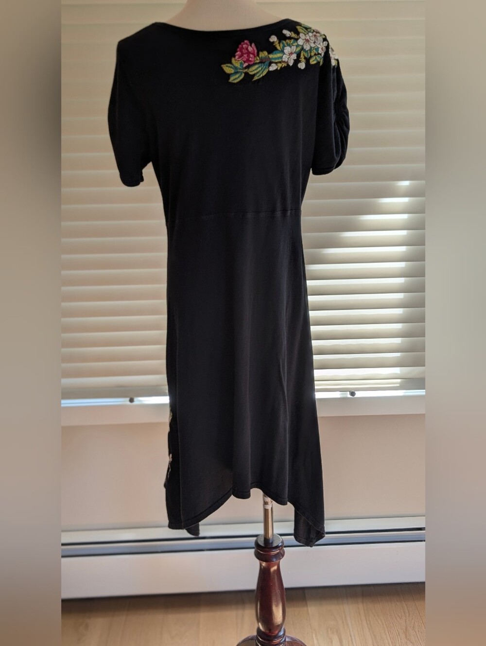 Johnny was Asymmetrical Black Embroidered Dress Size M - Picture 7 of 13